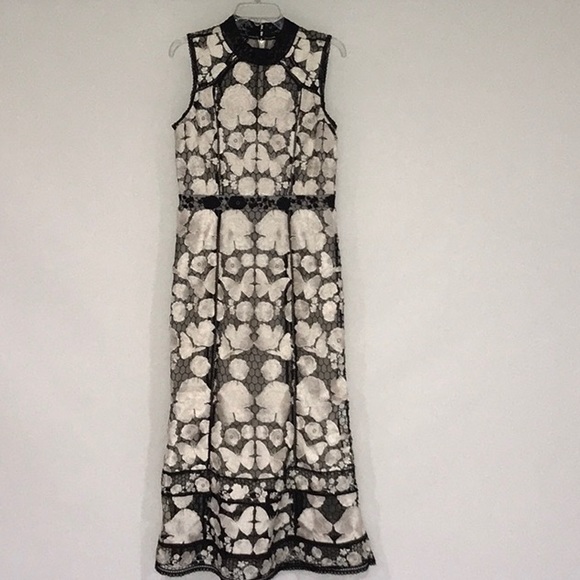marchesa notte black butterfly tea dress